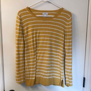 Old Navy Yellow Striped Sweater, Size Medium